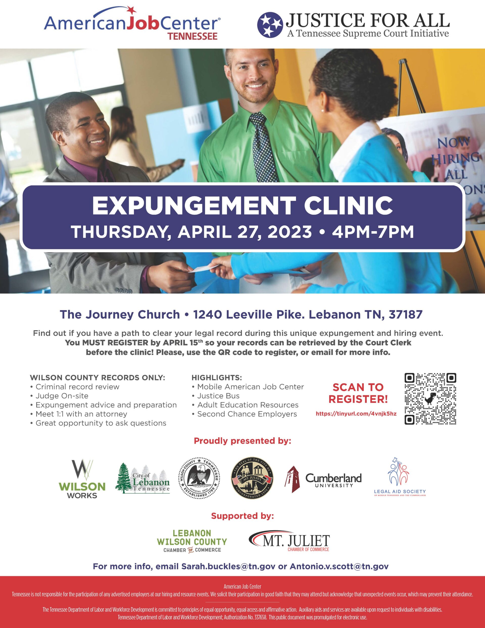 Wilson County Expungement Clinic Justice For All TN